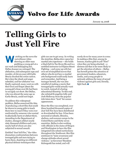 Telling Girls to Just Yell Fire