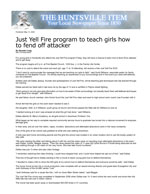 Just Yell Fire program to teach girls how to fend off attacker